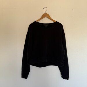 J. Crew Black Boxy Cropped Sweatshirt XL